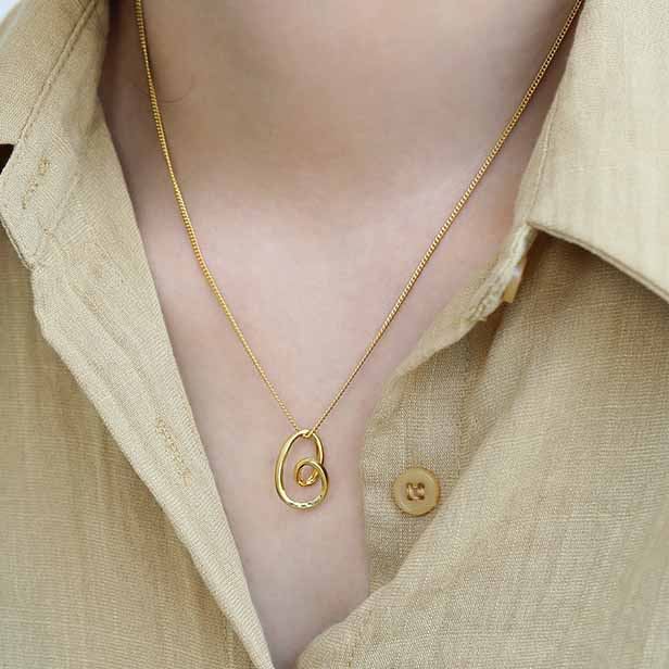 Simple Irregular Hollow Heart 925 Sterling Silver Necklace - KIAHMILLA