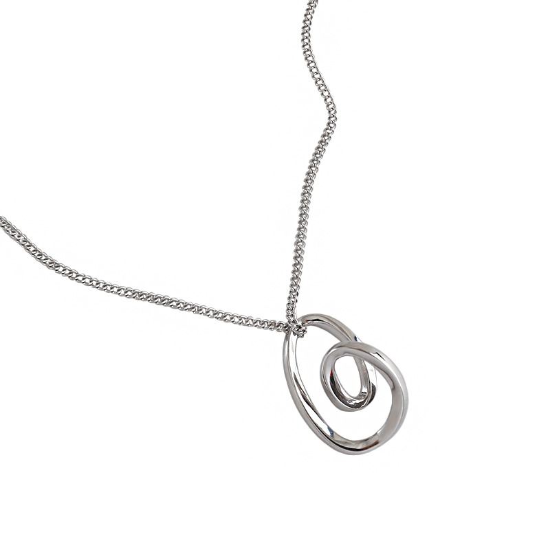 Simple Irregular Hollow Heart 925 Sterling Silver Necklace - KIAHMILLA