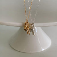 Simple Irregular Knot 925 Sterling Silver Necklace - KIAHMILLA