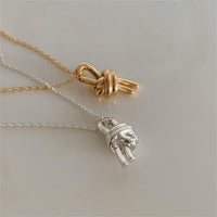Simple Irregular Knot 925 Sterling Silver Necklace - KIAHMILLA