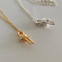 Simple Irregular Knot 925 Sterling Silver Necklace - KIAHMILLA