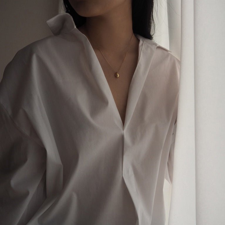 Simple Irregular Waterdrop Shape 925 Sterling Silver Necklace - KIAHMILLA