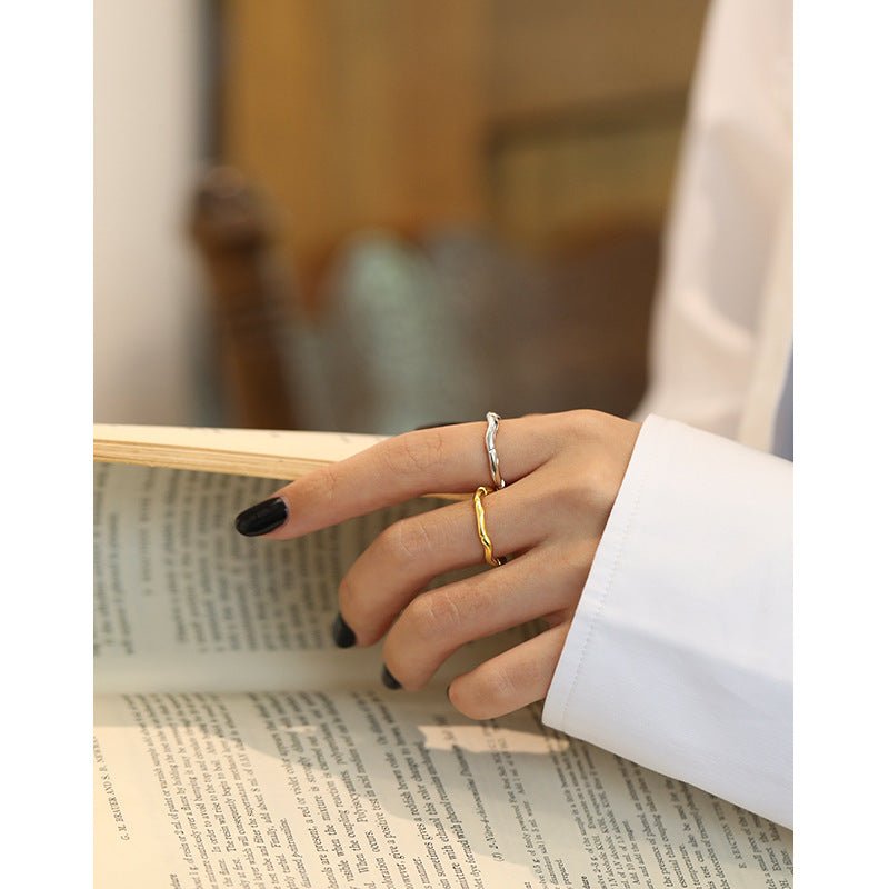 Simple Irregular Wave New 925 Sterling Silver Ring - KIAHMILLA