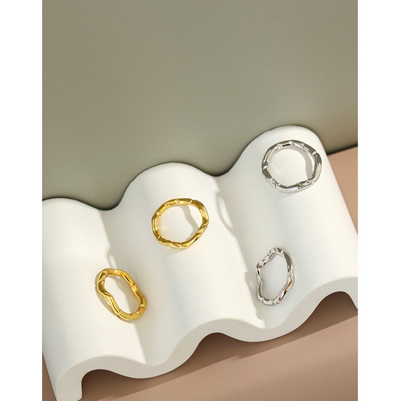 Simple Irregular Wave New 925 Sterling Silver Ring - KIAHMILLA