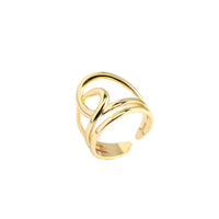Simple Lines Cross Double Layer 925 Sterling Silver Adjustable Ring - KIAHMILLA