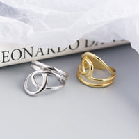 Simple Lines Cross Double Layer 925 Sterling Silver Adjustable Ring - KIAHMILLA