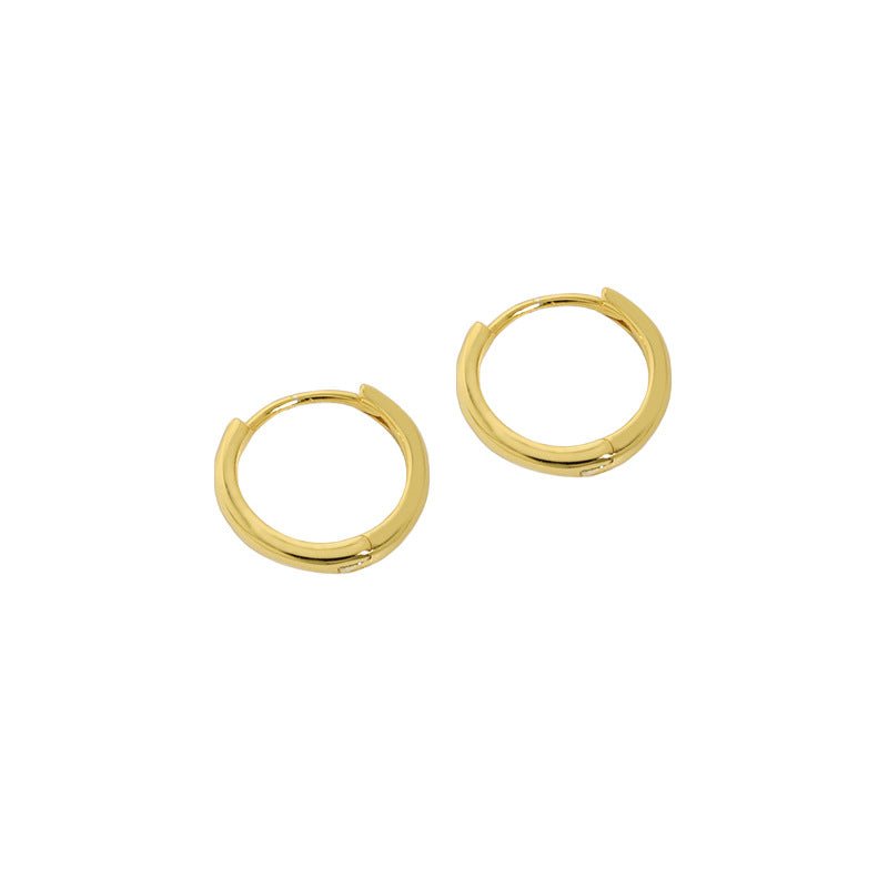 Simple Mini Circle Casual 925 Sterling Silver Huggie Hoop Earrings - KIAHMILLA