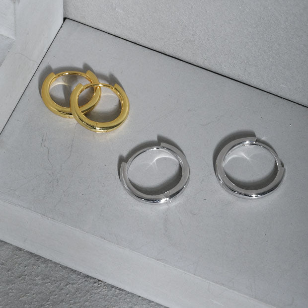 Simple Mini Circle Casual 925 Sterling Silver Huggie Hoop Earrings - KIAHMILLA