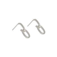 Simple Mini Loop Chain 925 Sterling Silver Stud Earrings - KIAHMILLA