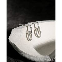 Simple Mini Loop Chain 925 Sterling Silver Stud Earrings - KIAHMILLA