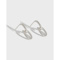 Simple Mini Loop Chain 925 Sterling Silver Stud Earrings - KIAHMILLA