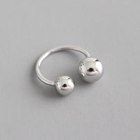 Simple Mother Child Balls 925 Sterling Silver Adjustable Ring - KIAHMILLA