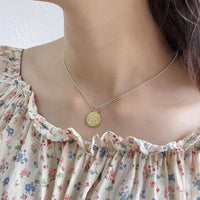Simple Portrait Coin 925 Sterling Silver Necklace - KIAHMILLA