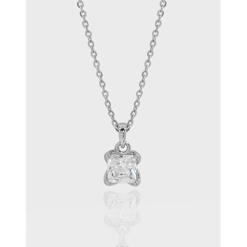 Simple Radiant CZ New 925 Sterling Silver Necklace - KIAHMILLA