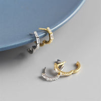 Simple Rectangle CZ 925 Sterling Silver Leverback Earrings - KIAHMILLA
