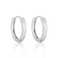 Simple Rhombu Pattern Circle 925 Sterling Silver Hoop Earrings - KIAHMILLA