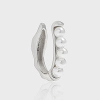 Simple Round 5 Shell Pearls 925 Sterling Silver Non-Pierced Earring(Single) - KIAHMILLA