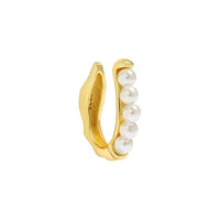 Simple Round 5 Shell Pearls 925 Sterling Silver Non-Pierced Earring(Single) - KIAHMILLA
