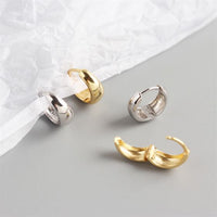 Simple Round Circle 925 Sterling Silver Huggie Hoop Earrings - KIAHMILLA