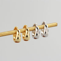 Simple Round Circle 925 Sterling Silver Huggie Hoop Earrings - KIAHMILLA