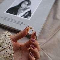 Simple Round Created Opal 925 Sterling Silver Adjustable Ring - KIAHMILLA