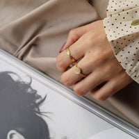 Simple Round Created Opal 925 Sterling Silver Adjustable Ring - KIAHMILLA