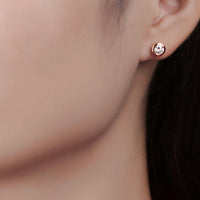 Simple Round Moissanite CZ 925 Sterling Silver Stud Earrings - KIAHMILLA