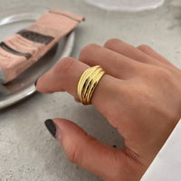 Simple Triple Layer 925 Sterling Silver Adjustable Ring - KIAHMILLA