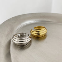 Simple Triple Layer 925 Sterling Silver Adjustable Ring - KIAHMILLA