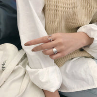 Simple Twisted U Shape 925 Sterling Silver Adjustable Ring - KIAHMILLA
