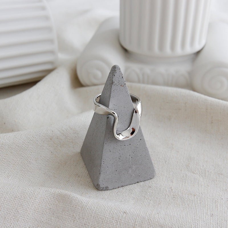 Simple Twisted U Shape 925 Sterling Silver Adjustable Ring - KIAHMILLA