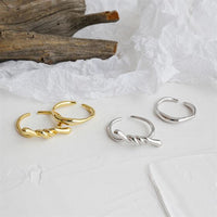 Simple Twisted Wave 925 Sterling Silver Adjustable Ring - KIAHMILLA