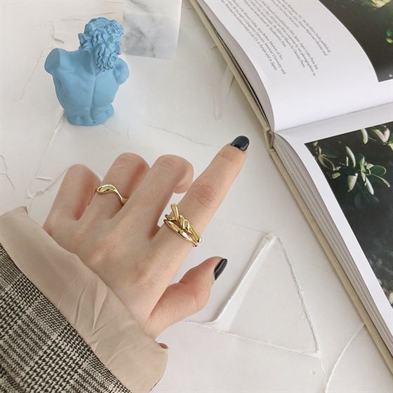 Simple Twisted Wave 925 Sterling Silver Adjustable Ring - KIAHMILLA