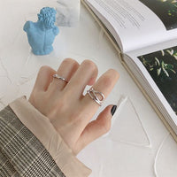 Simple Twisted Wave 925 Sterling Silver Adjustable Ring - KIAHMILLA