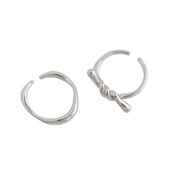 Simple Twisted Wave 925 Sterling Silver Adjustable Ring - KIAHMILLA