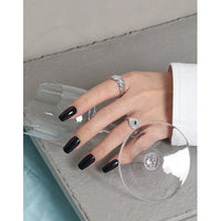 Simple Twisted Wide Office 925 Sterling Silver Adjustable Ring - KIAHMILLA