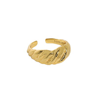 Simple Twisted Wide Office 925 Sterling Silver Adjustable Ring - KIAHMILLA