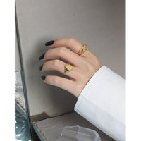 Simple Twisted Wide Office 925 Sterling Silver Adjustable Ring - KIAHMILLA