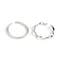 Simple Wave Twisted 925 Sterling Silver Adjustable Ring - KIAHMILLA