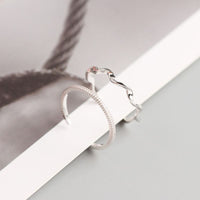 Simple Wave Twisted 925 Sterling Silver Adjustable Ring - KIAHMILLA