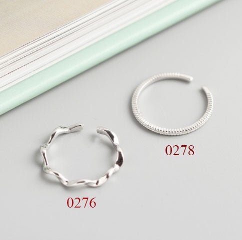 Simple Wave Twisted 925 Sterling Silver Adjustable Ring - KIAHMILLA