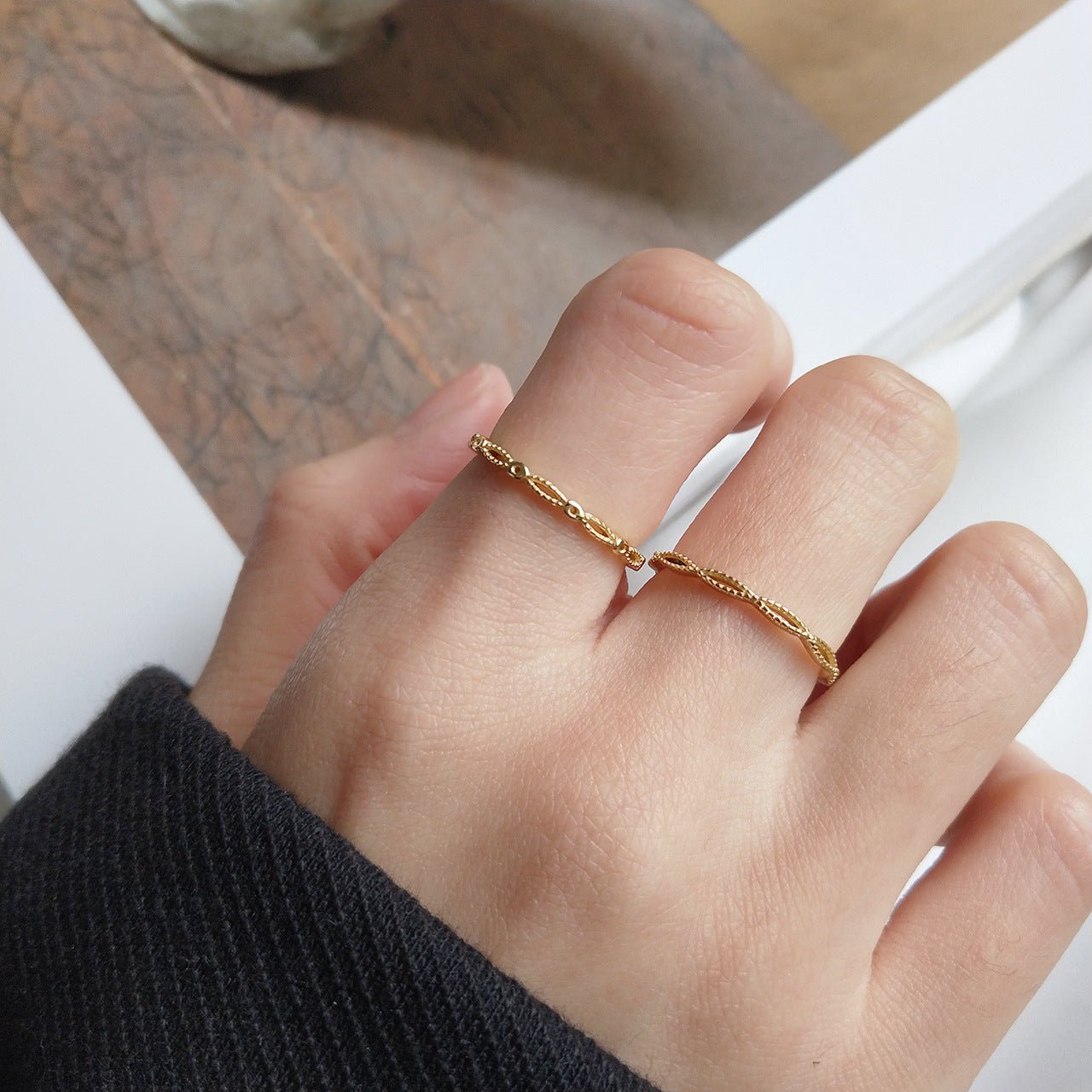 Simple X Hollow 925 Sterling Silver Adjustable Ring - KIAHMILLA