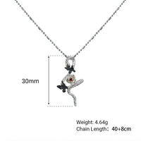 Snake Butterfly Zircon and Red Gemstone Flower Pendant on a 925 Sterling Silver Necklace - KIAHMILLA