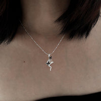 Snake Butterfly Zircon and Red Gemstone Flower Pendant on a 925 Sterling Silver Necklace - KIAHMILLA