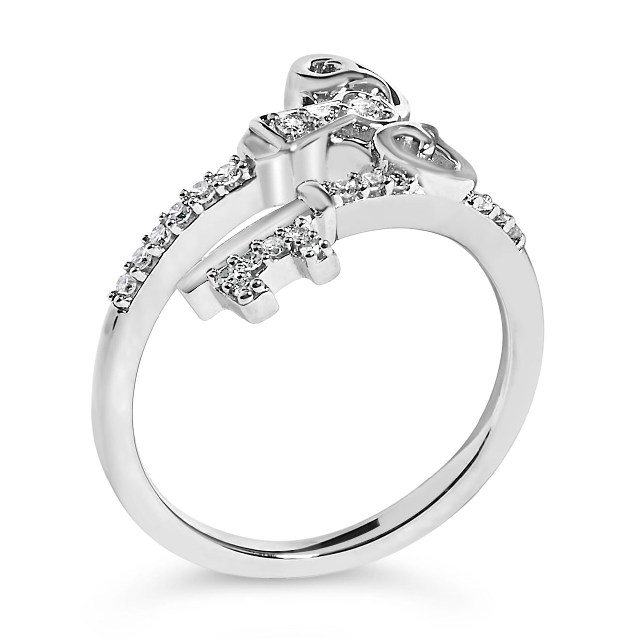 Sterling Silver 1/6 Cttw Key and Keyhole Diamond Ring - KIAHMILLA