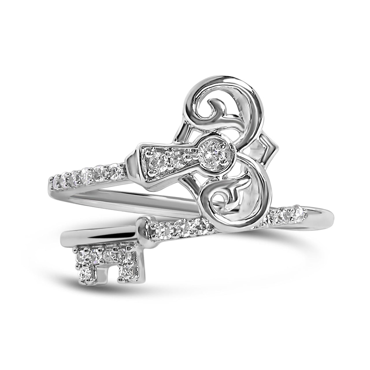 Sterling Silver 1/6 Cttw Key and Keyhole Diamond Ring - KIAHMILLA