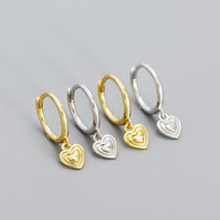 Sweet Geometry Three Layers Hearts 925 Sterling Silver Hoop Earrings - KIAHMILLA