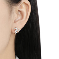 Sweet Hollow Bow-Knot 925 Sterling Silver Girl Hoop Earrings - KIAHMILLA