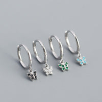 Sweet Mini CZ Flying Butterfly 925 Sterling Silver Hoop Earrings - KIAHMILLA