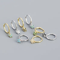 Sweet Mini CZ Flying Butterfly 925 Sterling Silver Hoop Earrings - KIAHMILLA